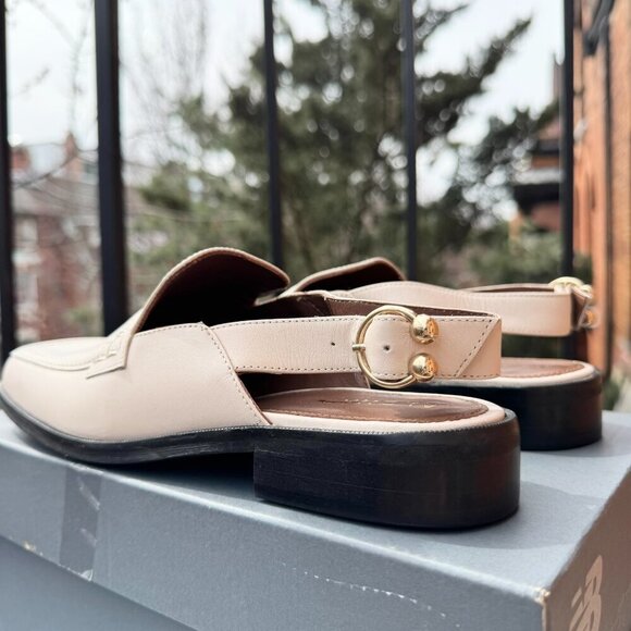 New ALOHAS Abe Slingback Leather Loafer Sandals Shoes Flats Cream Gold 8.5 / 39 - Picture 8 of 16